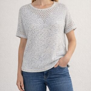 Margaret O'leary Luxe Cotton Pullover Gray Cream